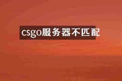 csgo服务器不匹配
