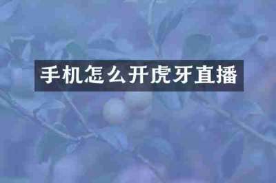 手机怎么开虎牙直播