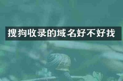 搜狗收录的域名好不好找