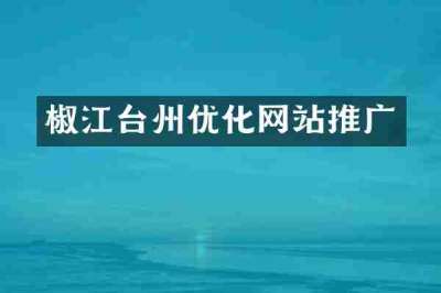 椒江台州优化网站推广