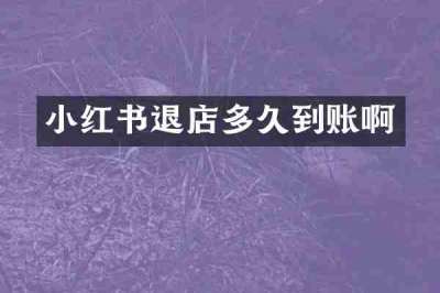 小红书退店多久到账啊