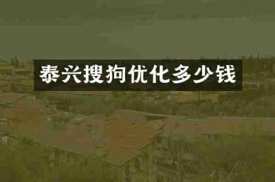 泰兴搜狗优化多少钱