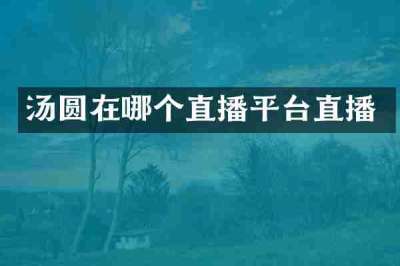 汤圆在哪个直播平台直播