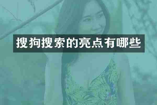 搜狗搜索的亮点有哪些