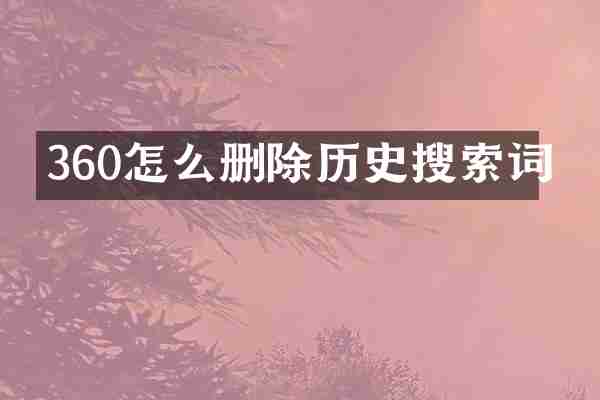 360怎么删除历史搜索词