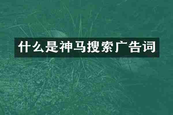 什么是神马搜索广告词
