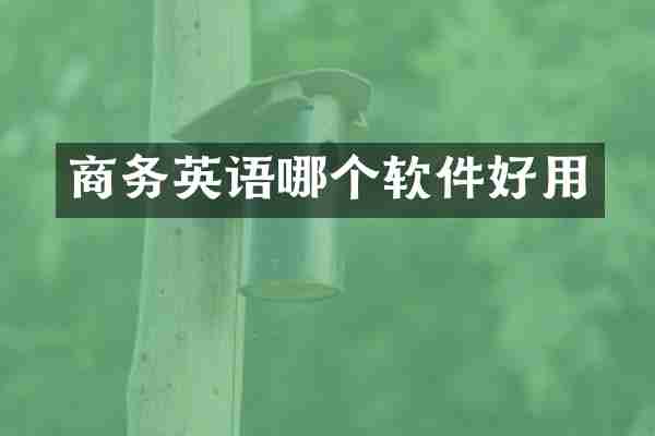商务英语哪个软件好用