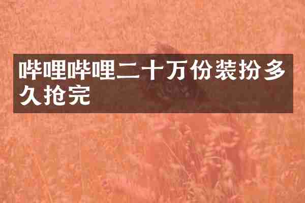 哔哩哔哩二十万份装扮多久抢完