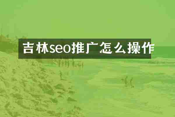 吉林seo推广怎么操作