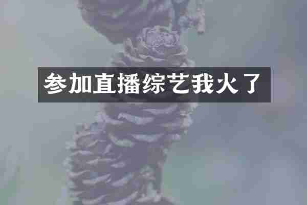 参加直播综艺我火了