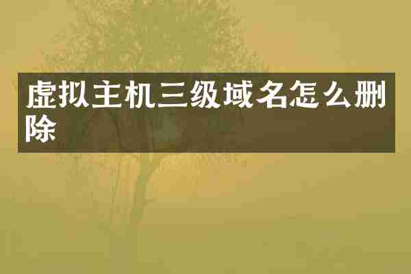 虚拟主机三级域名怎么删除
