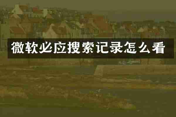 微软必应搜索记录怎么看