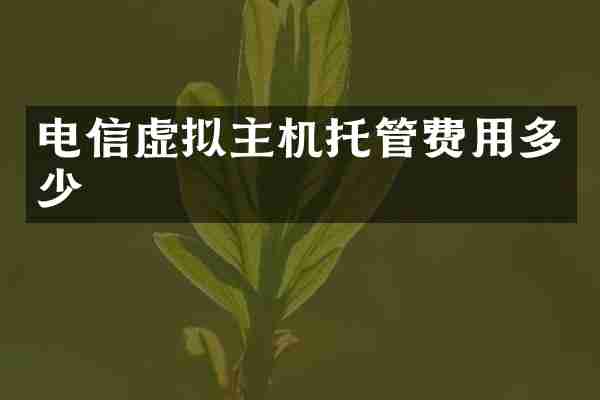 电信虚拟主机托管费用多少