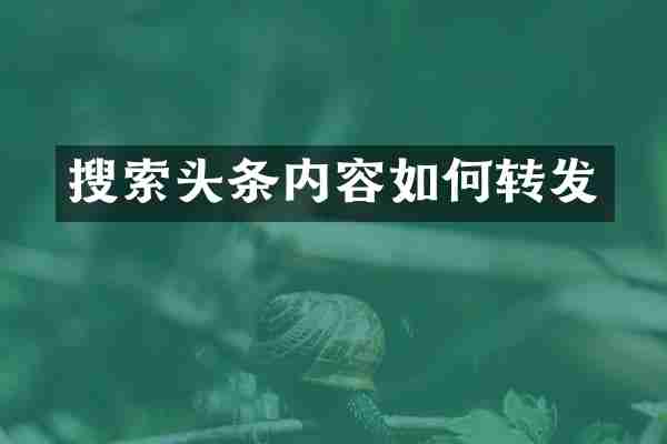 搜索头条内容如何转发