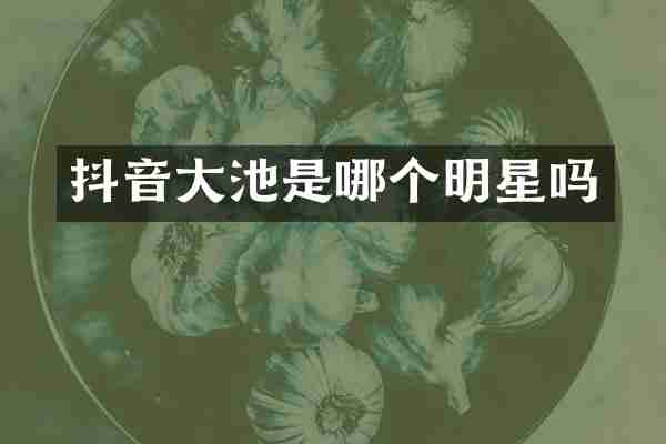 抖音大池是哪个明星吗