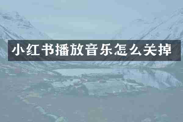 小红书播放音乐怎么关掉