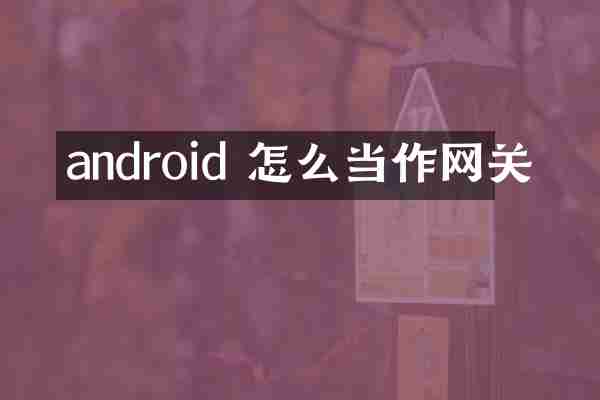 android 怎么当作网关