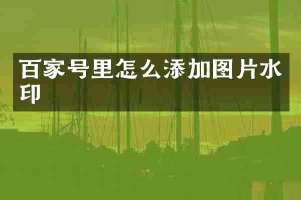 百家号里怎么添加图片水印