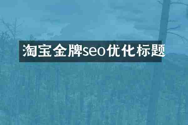 淘宝金牌seo优化标题