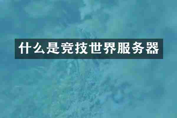 什么是竞技世界服务器