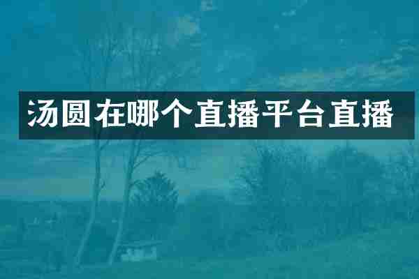 汤圆在哪个直播平台直播