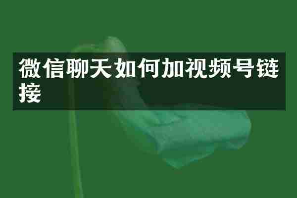 微信聊天如何加视频号链接