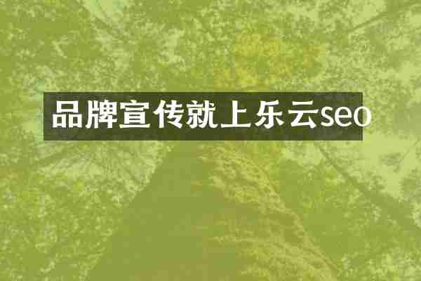 品牌宣传就上乐云seo
