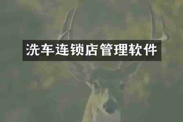 洗车连锁店管理软件