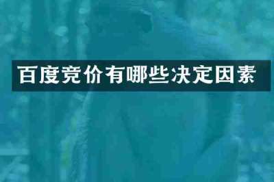 百度竞价有哪些决定因素