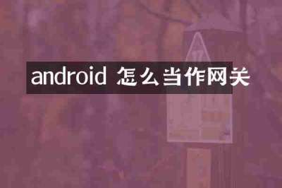 android 怎么当作网关