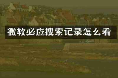 微软必应搜索记录怎么看