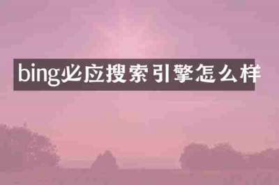 bing必应搜索引擎怎么样