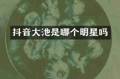 抖音大池是哪个明星吗