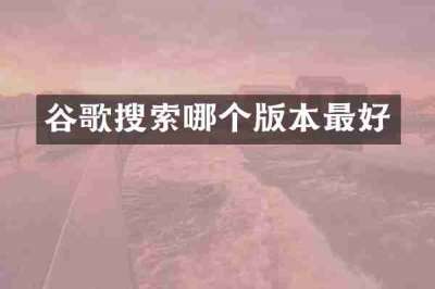 谷歌搜索哪个版本最好