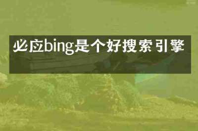 必应bing是个好搜索引擎吗