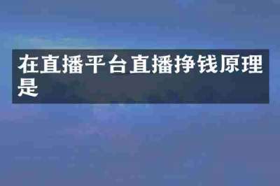 在直播平台直播挣钱原理是