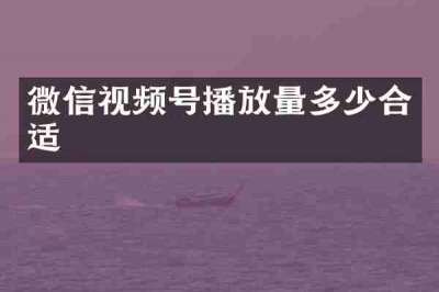 微信视频号播放量多少合适