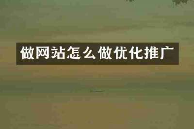 做网站怎么做优化推广