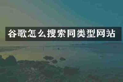 谷歌怎么搜索同类型网站