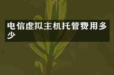 电信虚拟主机托管费用多少