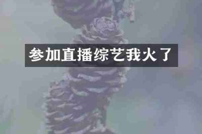 参加直播综艺我火了