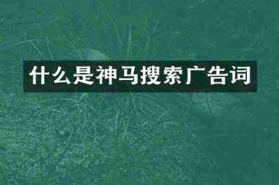 什么是神马搜索广告词