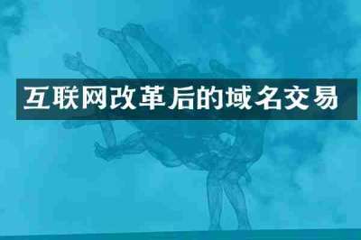 互联网改革后的域名交易