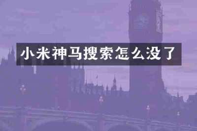 小米神马搜索怎么没了