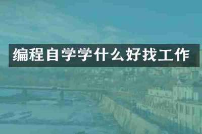 编程自学学什么好找工作