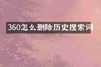 360怎么删除历史搜索词