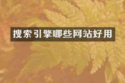 搜索引擎哪些网站好用