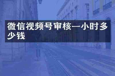 微信视频号审核一小时多少钱