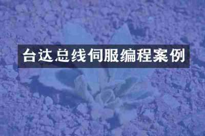 台达总线伺服编程案例