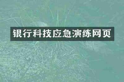 银行科技应急演练网页